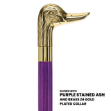 Premium Brass Duck Handle Cane: Stained Custom Color Shaft Bird Walking Canes - Tophatter Daily Deals