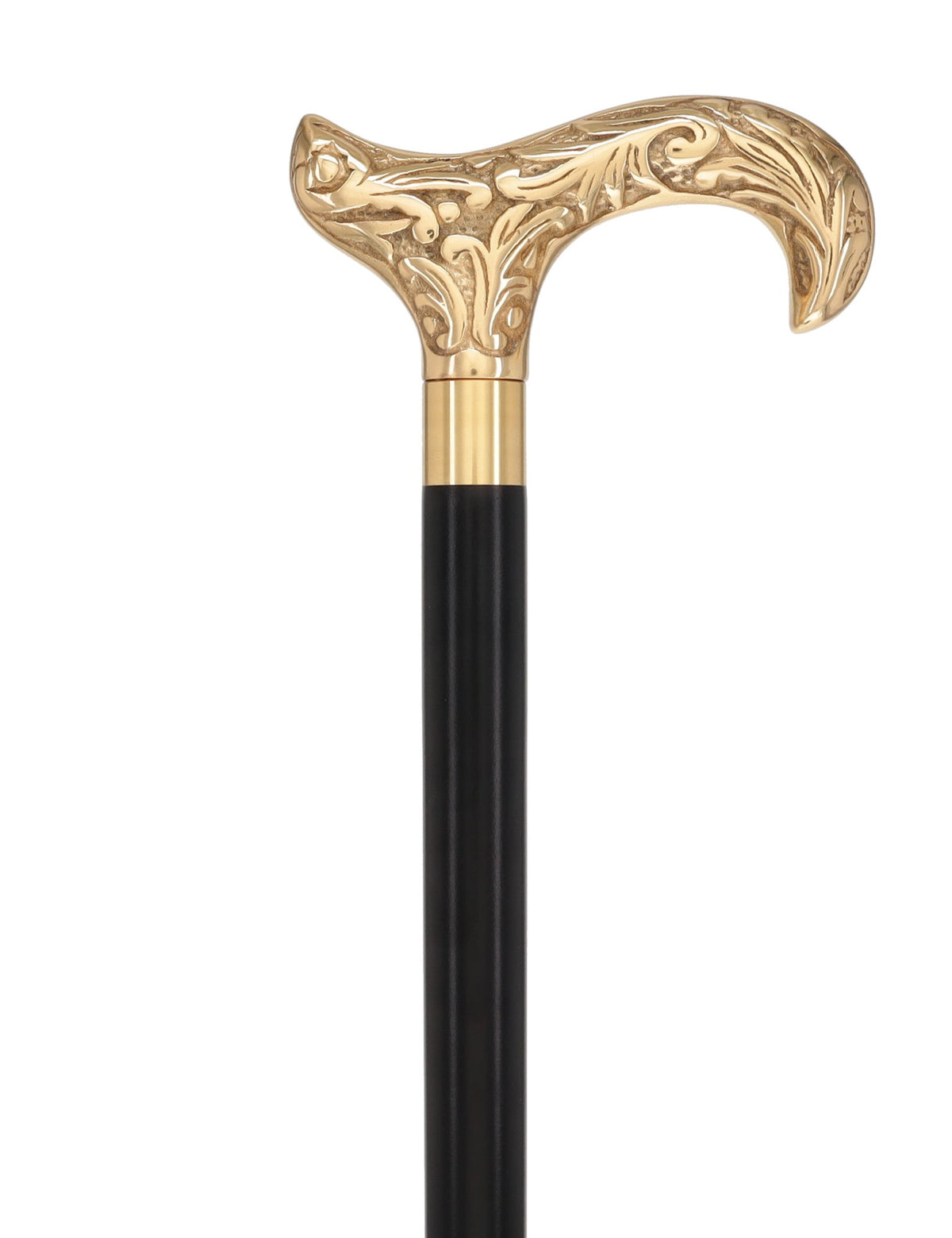 Premium Brass Derby Handle Walking Cane: Custom Shaft & Collar Brass Walking Canes - Tophatter Daily Deals