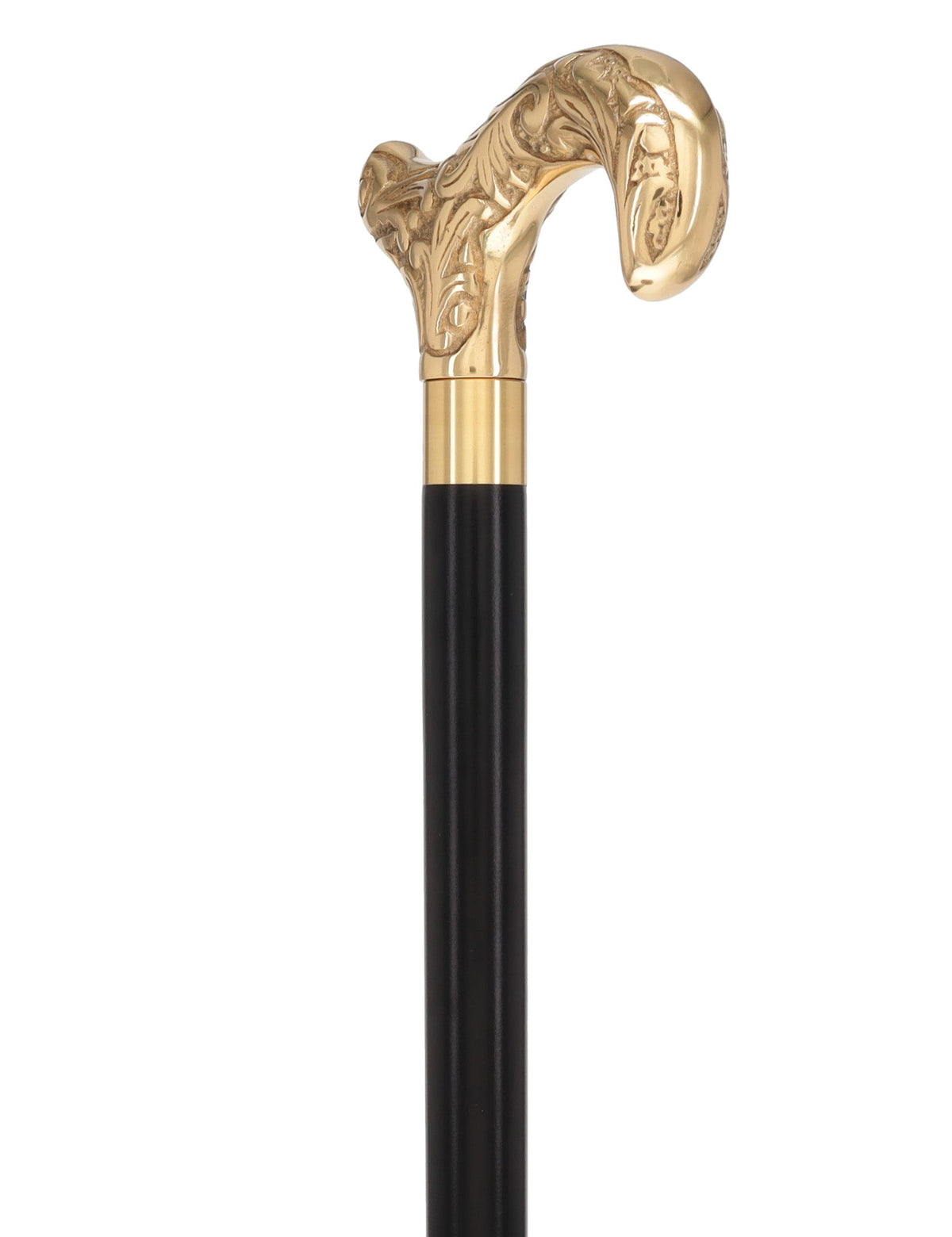 Premium Brass Derby Handle Walking Cane: Custom Shaft & Collar Brass Walking Canes - Tophatter Daily Deals