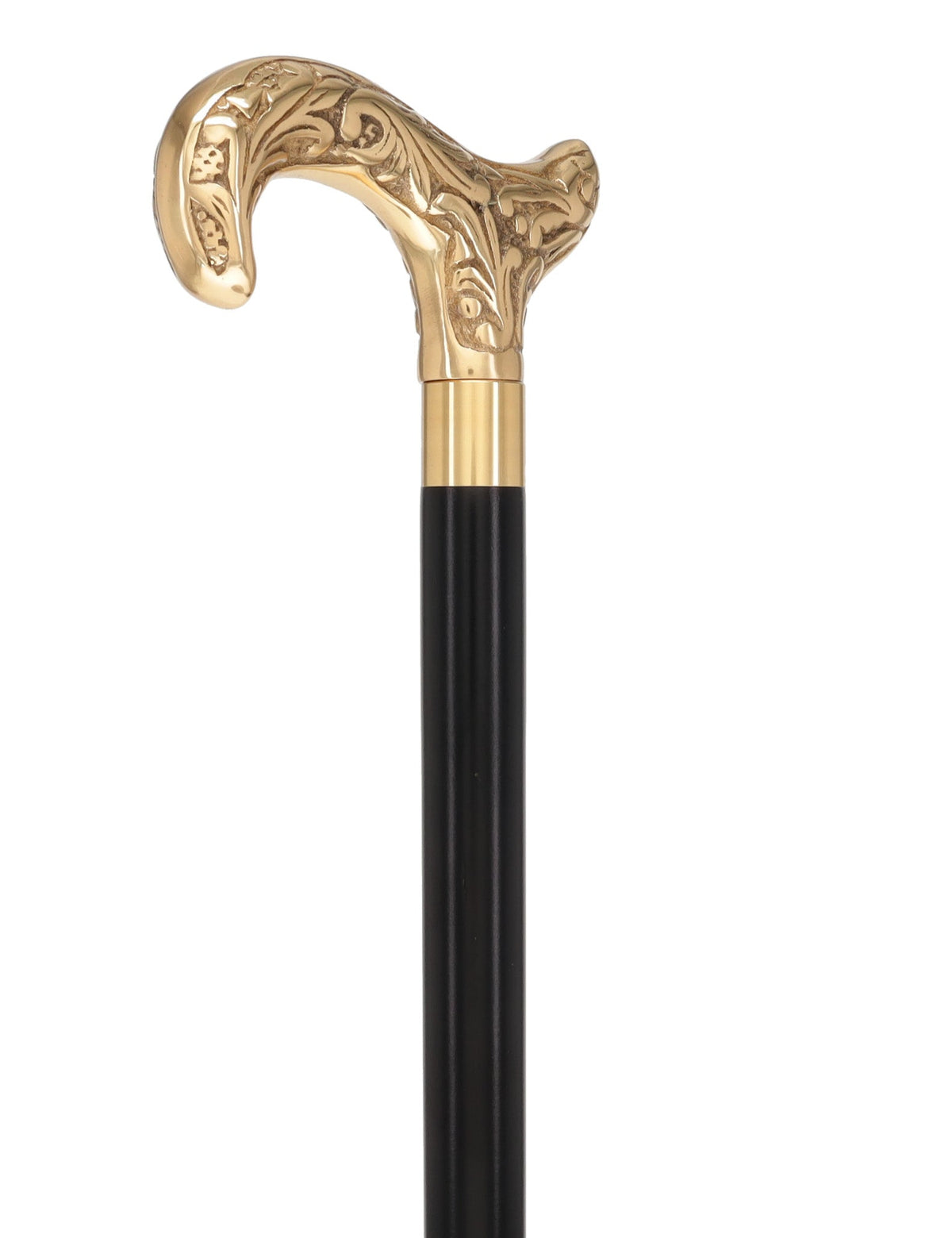 Premium Brass Derby Handle Walking Cane: Custom Shaft & Collar Brass Walking Canes - Tophatter Daily Deals