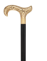 Premium Brass Derby Handle Walking Cane: Custom Shaft & Collar Brass Walking Canes - Tophatter Daily Deals