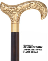 Premium Brass Derby Handle Walking Cane: Custom Shaft & Collar Brass Walking Canes - Tophatter Daily Deals