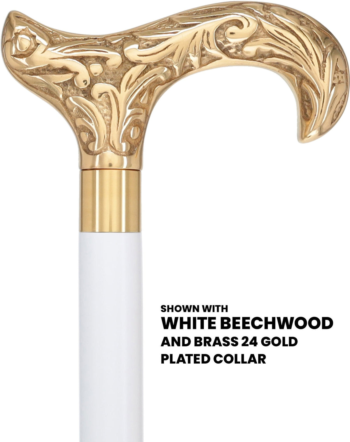 Premium Brass Derby Handle Walking Cane: Custom Shaft & Collar Brass Walking Canes - Tophatter Daily Deals