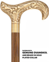 Premium Brass Derby Handle Walking Cane: Custom Shaft & Collar Brass Walking Canes - Tophatter Daily Deals