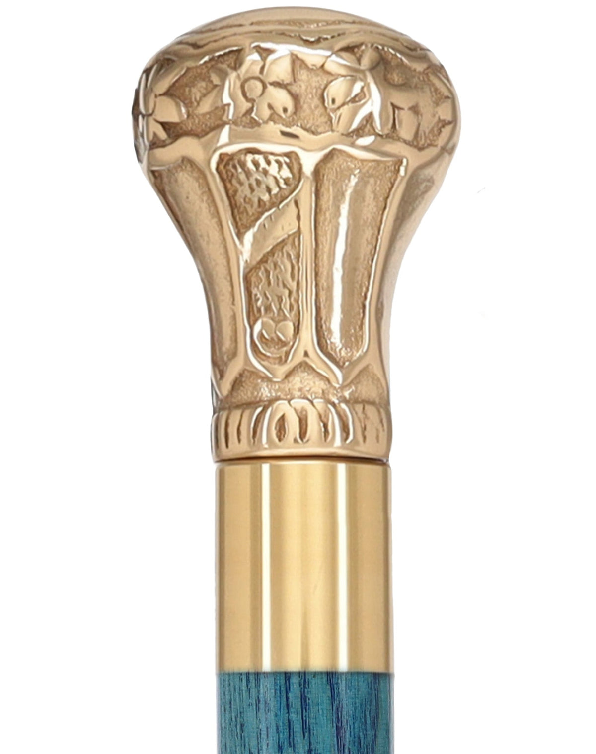 Premium Brass Knob Handle Cane: Stained Custom Color Shaft Brass Walking Canes - Tophatter Daily Deals