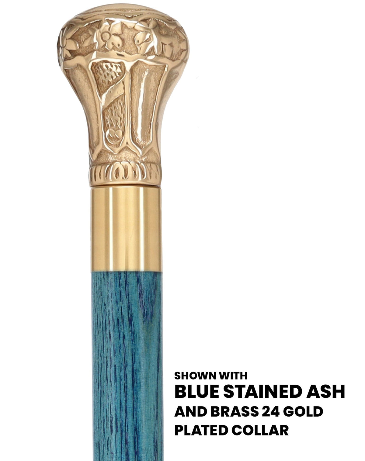 Premium Brass Knob Handle Cane: Stained Custom Color Shaft Brass Walking Canes - Tophatter Daily Deals
