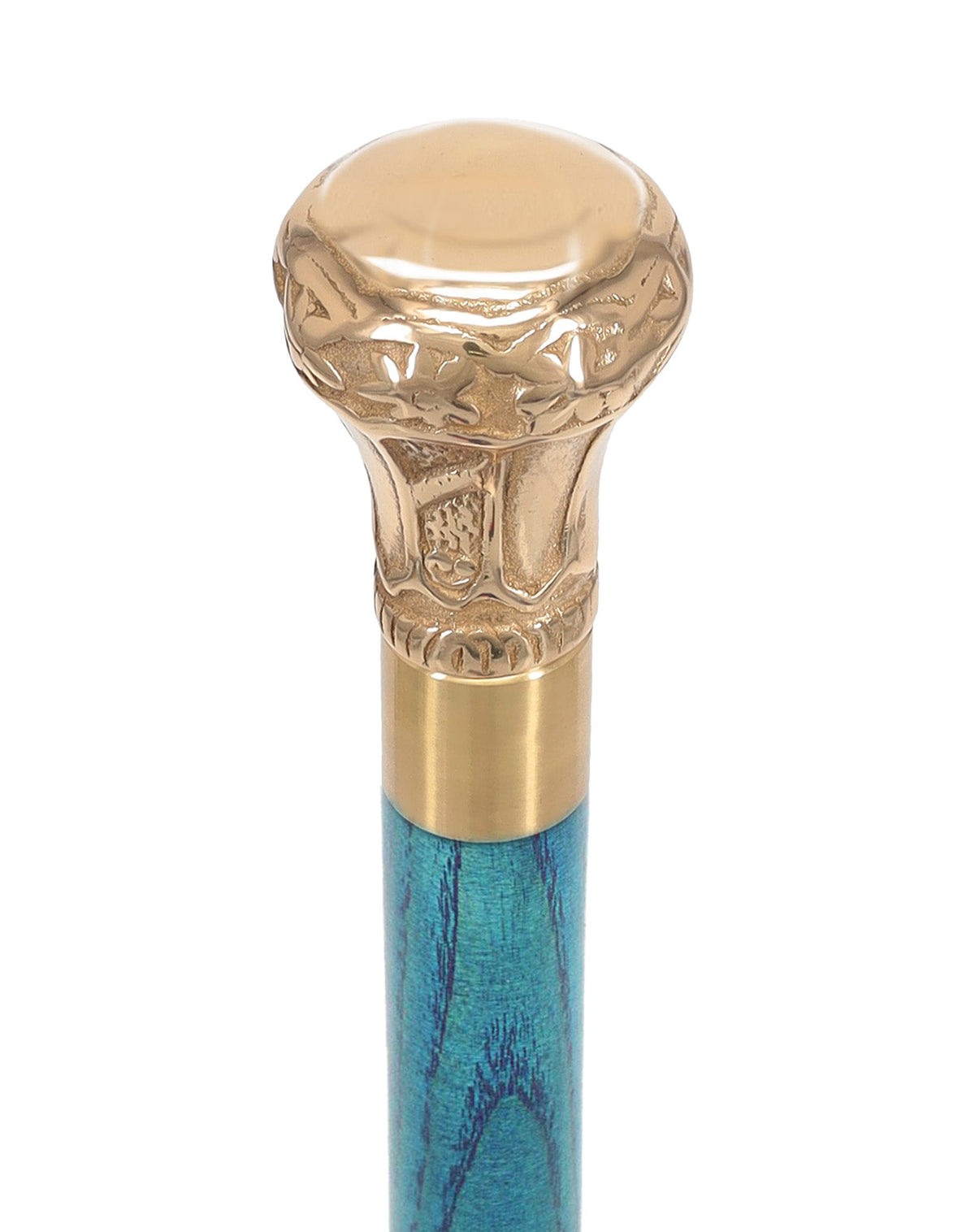 Premium Brass Knob Handle Cane: Stained Custom Color Shaft Brass Walking Canes - Tophatter Daily Deals