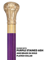 Premium Brass Knob Handle Cane: Stained Custom Color Shaft Brass Walking Canes - Tophatter Daily Deals