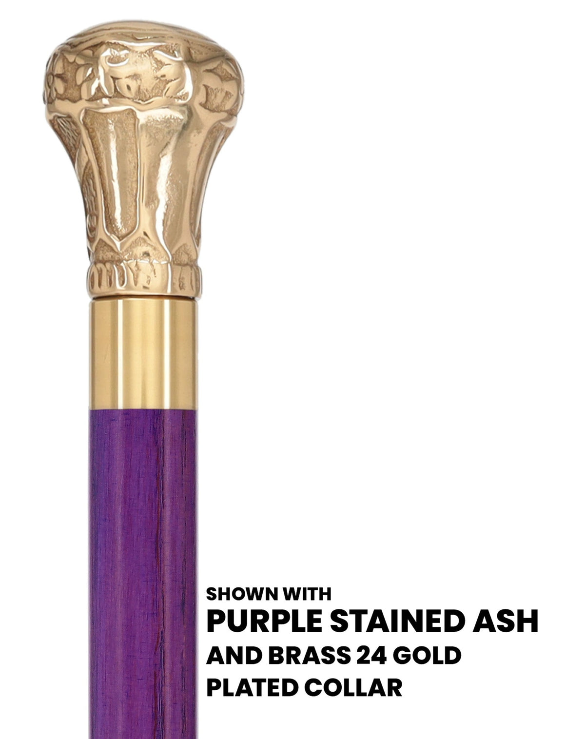 Premium Brass Knob Handle Cane: Stained Custom Color Shaft Brass Walking Canes - Tophatter Daily Deals