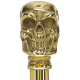 Premium Brass Skull Handle Walking Cane: Custom Shaft & Collar Skull Walking Canes Dragon Walking Canes - Tophatter Daily Deals