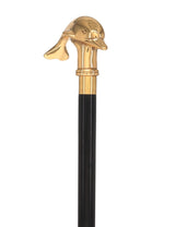 Premium Brass Dolphin Handle Walking Cane: Custom Shaft & Collar Fish Walking Canes - Tophatter Daily Deals