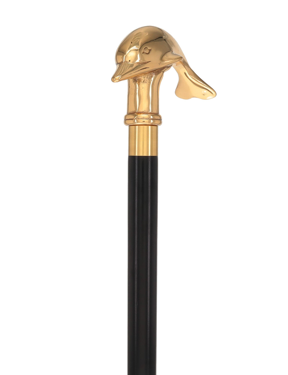 Premium Brass Dolphin Handle Walking Cane: Custom Shaft & Collar Fish Walking Canes - Tophatter Daily Deals