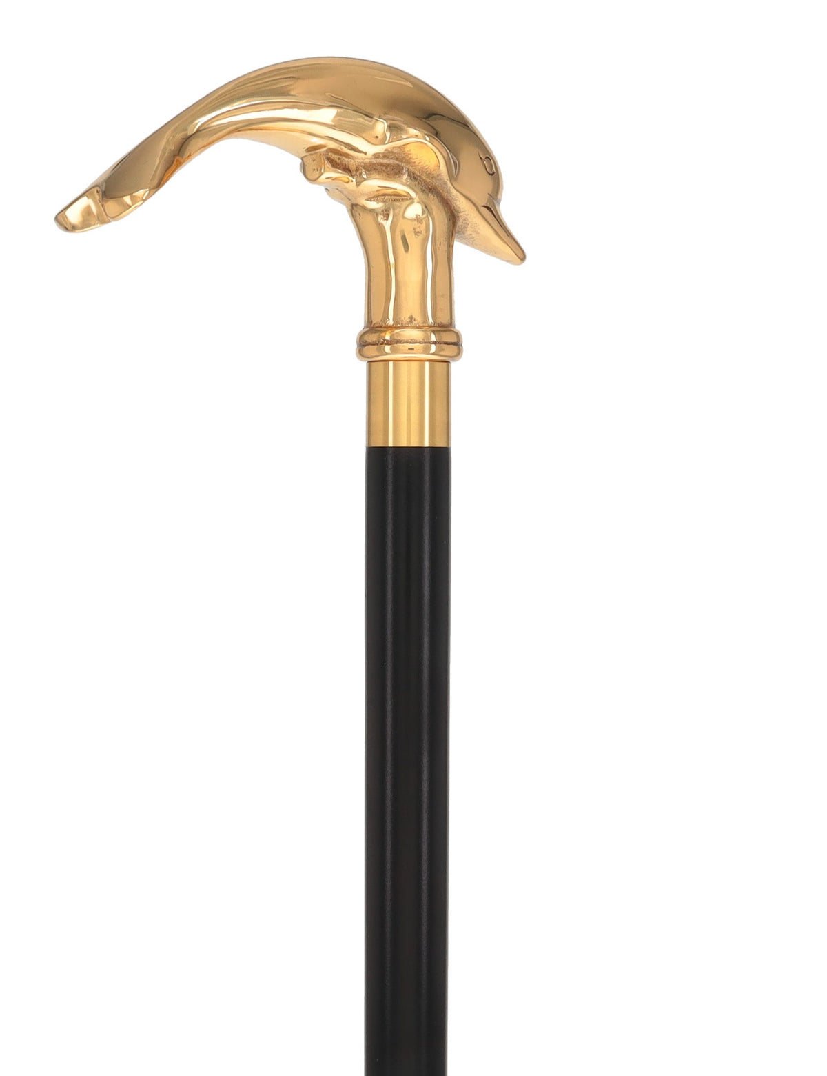Premium Brass Dolphin Handle Walking Cane: Custom Shaft & Collar Fish Walking Canes - Tophatter Daily Deals