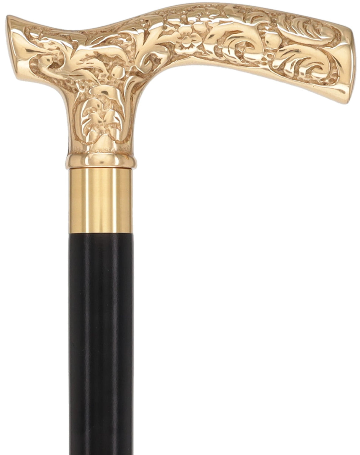 Brass Fritz Handle Walking Cane with Custom Shaft & Collar Custom Brass Walking Cane - Tophatter Daily Deals