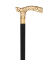 Brass Fritz Handle Walking Cane with Custom Shaft & Collar Custom Brass Walking Cane - Tophatter Daily Deals