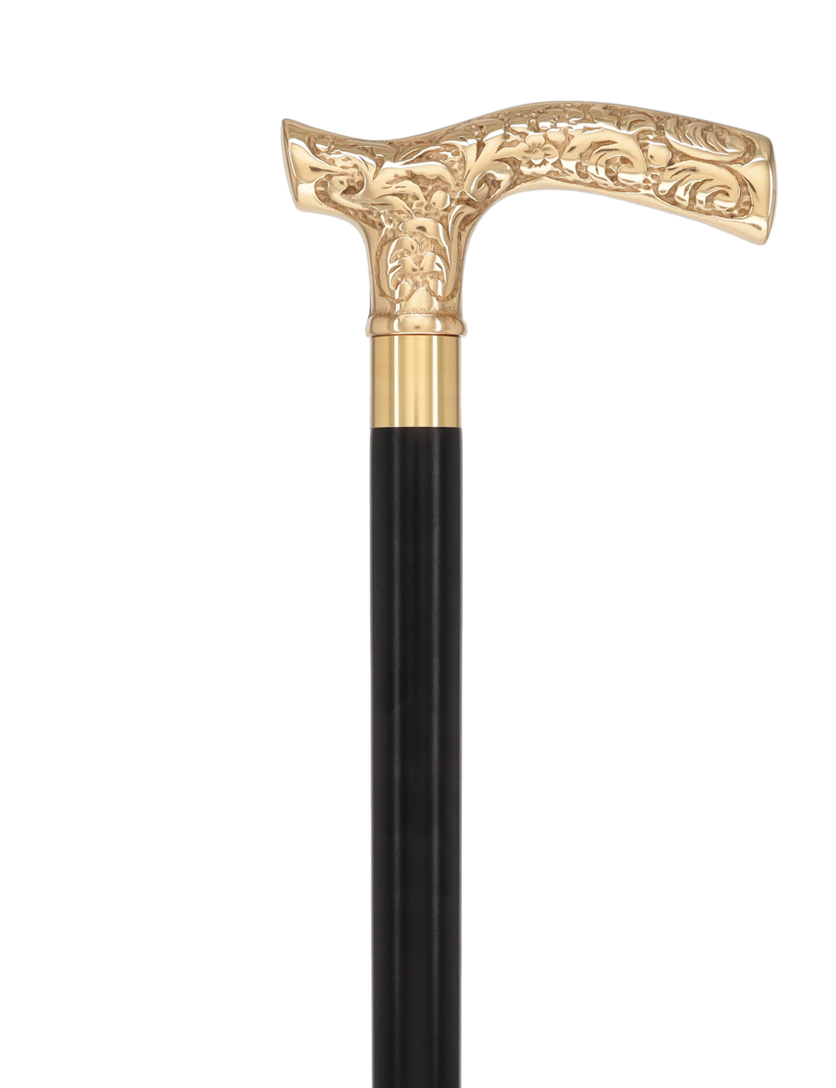 Brass Fritz Handle Walking Cane with Custom Shaft & Collar Custom Brass Walking Cane - Tophatter Daily Deals