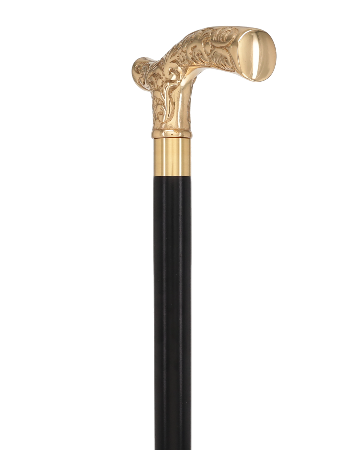 Brass Fritz Handle Walking Cane with Custom Shaft & Collar Custom Brass Walking Cane - Tophatter Daily Deals