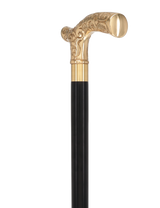 Brass Fritz Handle Walking Cane with Custom Shaft & Collar Custom Brass Walking Cane - Tophatter Daily Deals