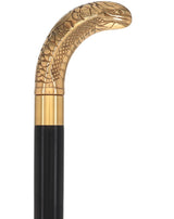 Premium Brass Snake Handle Walking Cane: Custom Shaft & Collar Snake Walking Canes - Tophatter Daily Deals