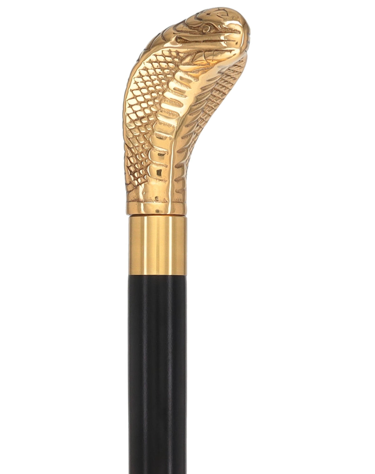 Premium Brass Snake Handle Walking Cane: Custom Shaft & Collar Snake Walking Canes - Tophatter Daily Deals