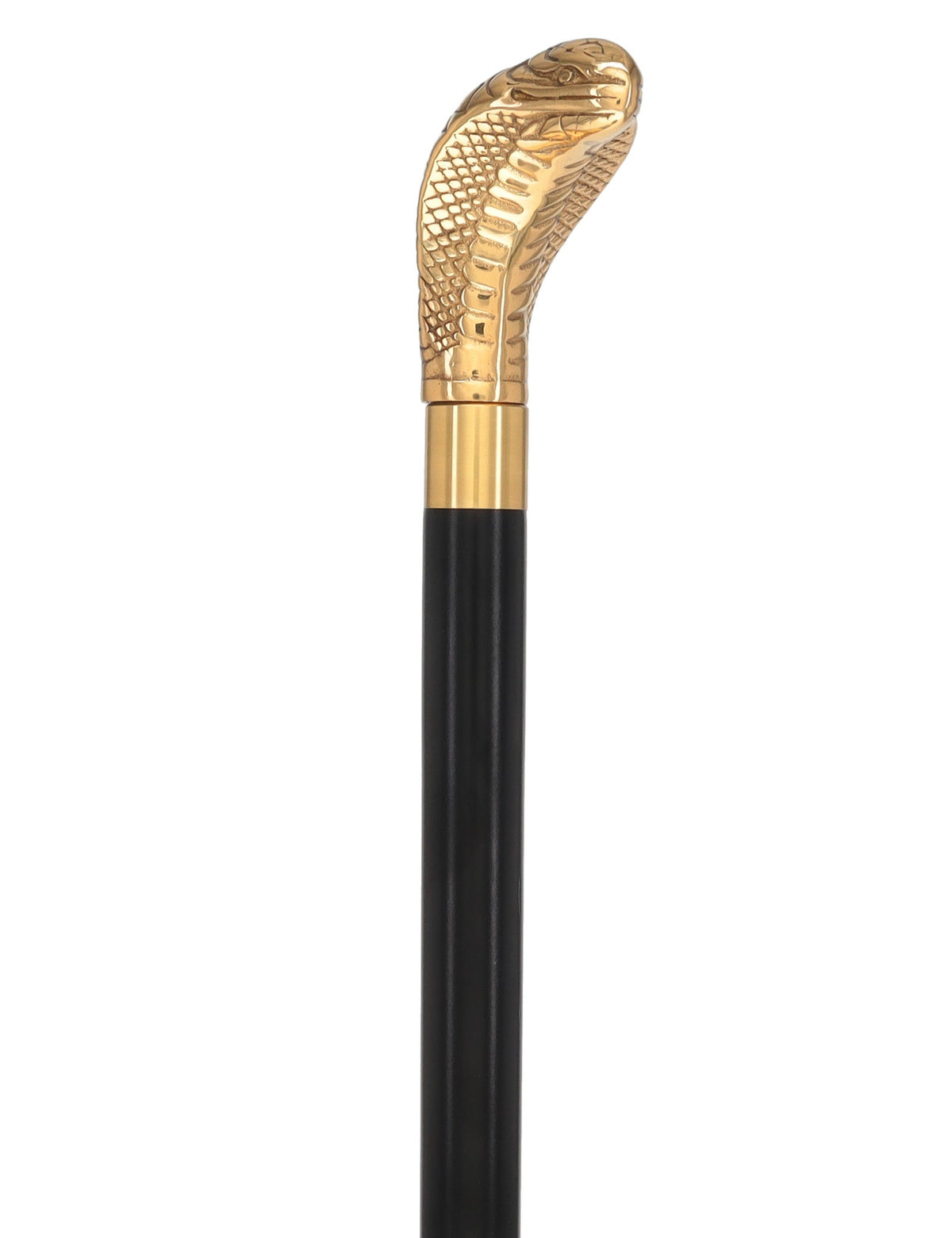 Premium Brass Snake Handle Walking Cane: Custom Shaft & Collar Snake Walking Canes - Tophatter Daily Deals