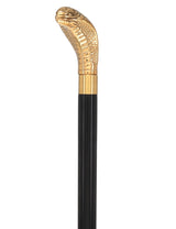 Premium Brass Snake Handle Walking Cane: Custom Shaft & Collar Snake Walking Canes - Tophatter Daily Deals