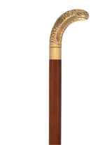 Premium Brass Snake Handle Walking Cane: Custom Shaft & Collar Snake Walking Canes - Tophatter Daily Deals