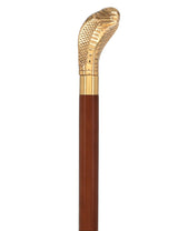 Premium Brass Snake Handle Walking Cane: Custom Shaft & Collar Snake Walking Canes - Tophatter Daily Deals