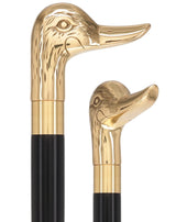 Premium Brass Duck Handle Walking Cane: Custom Shaft & Collar Bird Walking Canes - Tophatter Daily Deals