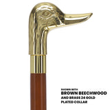 Premium Brass Duck Handle Walking Cane: Custom Shaft & Collar Bird Walking Canes - Tophatter Daily Deals