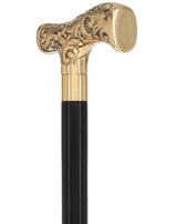 Premium Brass T-shaped Handle Walking Cane: Custom Shaft & Collar Brass Walking Canes - Tophatter Daily Deals