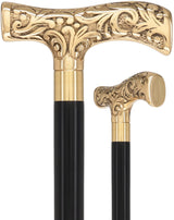 Premium Brass T-shaped Handle Walking Cane: Custom Shaft & Collar Brass Walking Canes - Tophatter Daily Deals