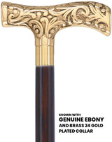 Premium Brass T-shaped Handle Walking Cane: Custom Shaft & Collar Brass Walking Canes - Tophatter Daily Deals