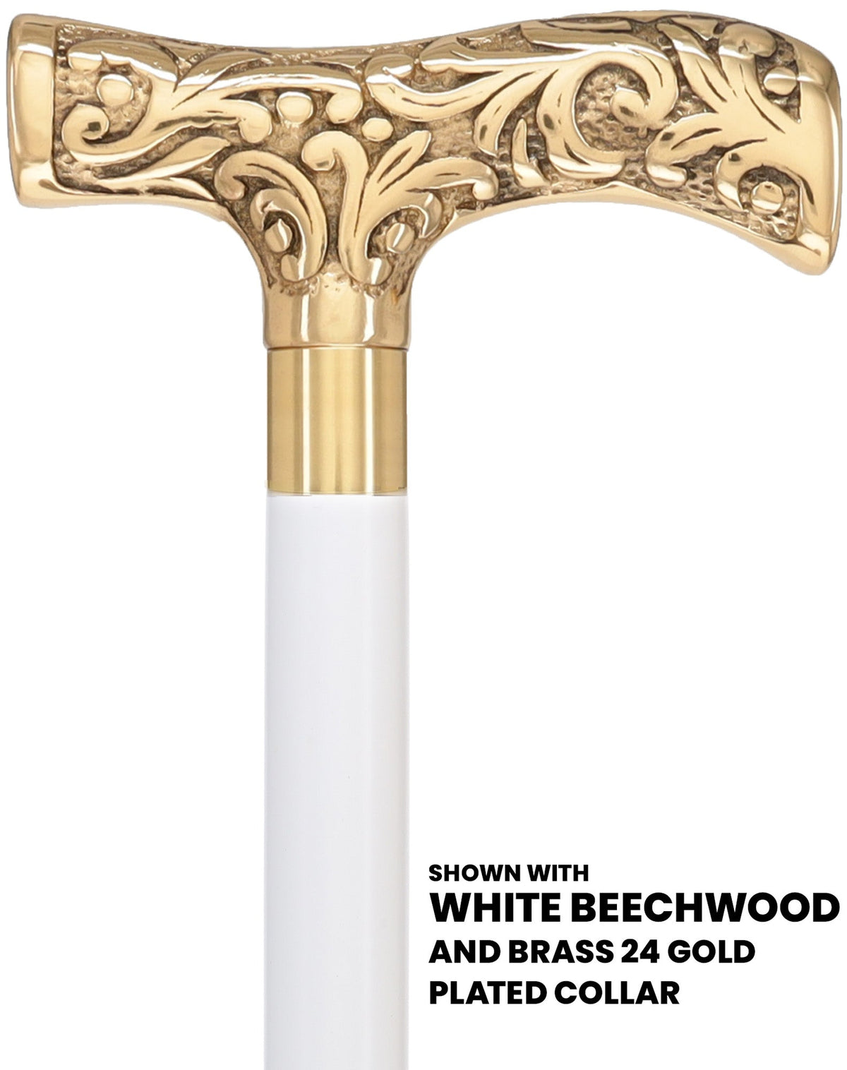 Premium Brass T-shaped Handle Walking Cane: Custom Shaft & Collar Brass Walking Canes - Tophatter Daily Deals