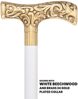 Premium Brass T-shaped Handle Walking Cane: Custom Shaft & Collar Brass Walking Canes - Tophatter Daily Deals