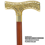Premium Brass T-shaped Handle Walking Cane: Custom Shaft & Collar Brass Walking Canes - Tophatter Daily Deals