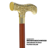 Premium Brass T-shaped Handle Walking Cane: Custom Shaft & Collar Brass Walking Canes - Tophatter Daily Deals