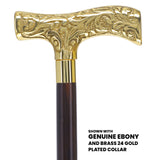 Premium Brass T-shaped Handle Walking Cane: Custom Shaft & Collar Brass Walking Canes - Tophatter Daily Deals