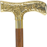 Premium Brass T-shaped Handle Walking Cane: Custom Shaft & Collar Brass Walking Canes - Tophatter Daily Deals
