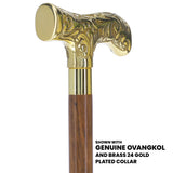Premium Brass T-shaped Handle Walking Cane: Custom Shaft & Collar Brass Walking Canes - Tophatter Daily Deals