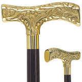 Premium Brass T-shaped Handle Walking Cane: Custom Shaft & Collar Brass Walking Canes - Tophatter Daily Deals