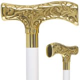 Premium Brass T-shaped Handle Walking Cane: Custom Shaft & Collar Brass Walking Canes - Tophatter Daily Deals