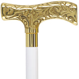 Premium Brass T-shaped Handle Walking Cane: Custom Shaft & Collar Brass Walking Canes - Tophatter Daily Deals