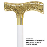 Premium Brass T-shaped Handle Walking Cane: Custom Shaft & Collar Brass Walking Canes - Tophatter Daily Deals