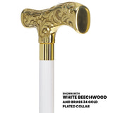 Premium Brass T-shaped Handle Walking Cane: Custom Shaft & Collar Brass Walking Canes - Tophatter Daily Deals