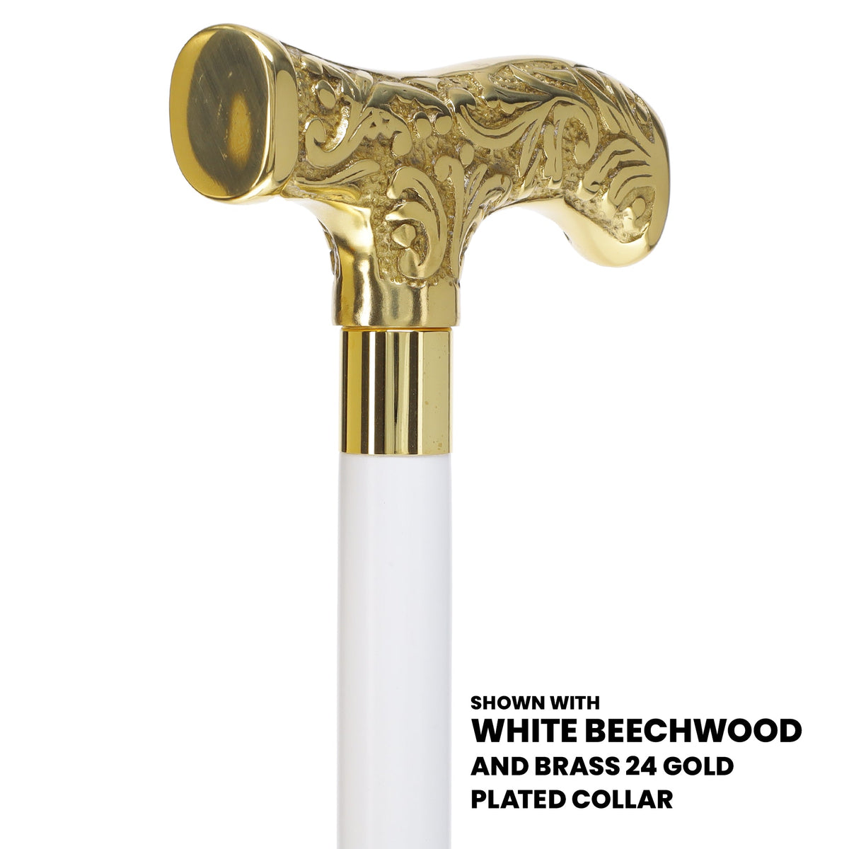 Premium Brass T-shaped Handle Walking Cane: Custom Shaft & Collar Brass Walking Canes - Tophatter Daily Deals