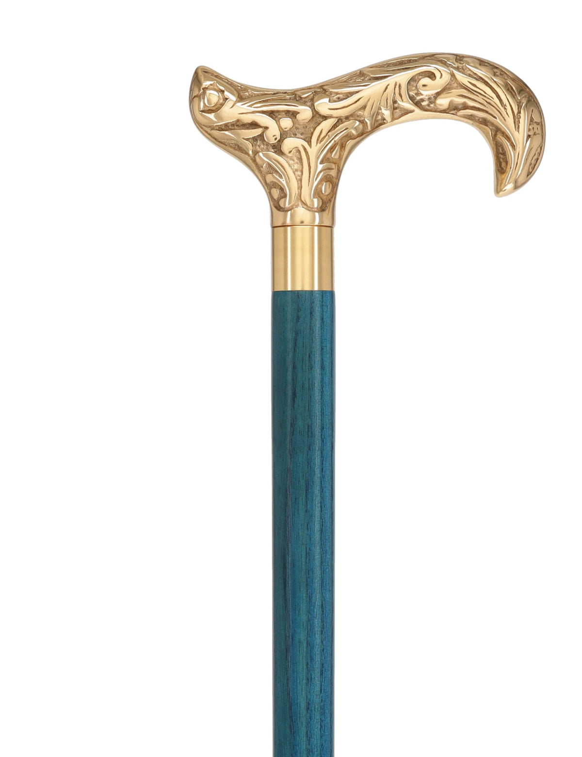 Premium Brass Derby Handle Cane: Stained Custom Color Shaft Brass Walking Canes - Tophatter Daily Deals