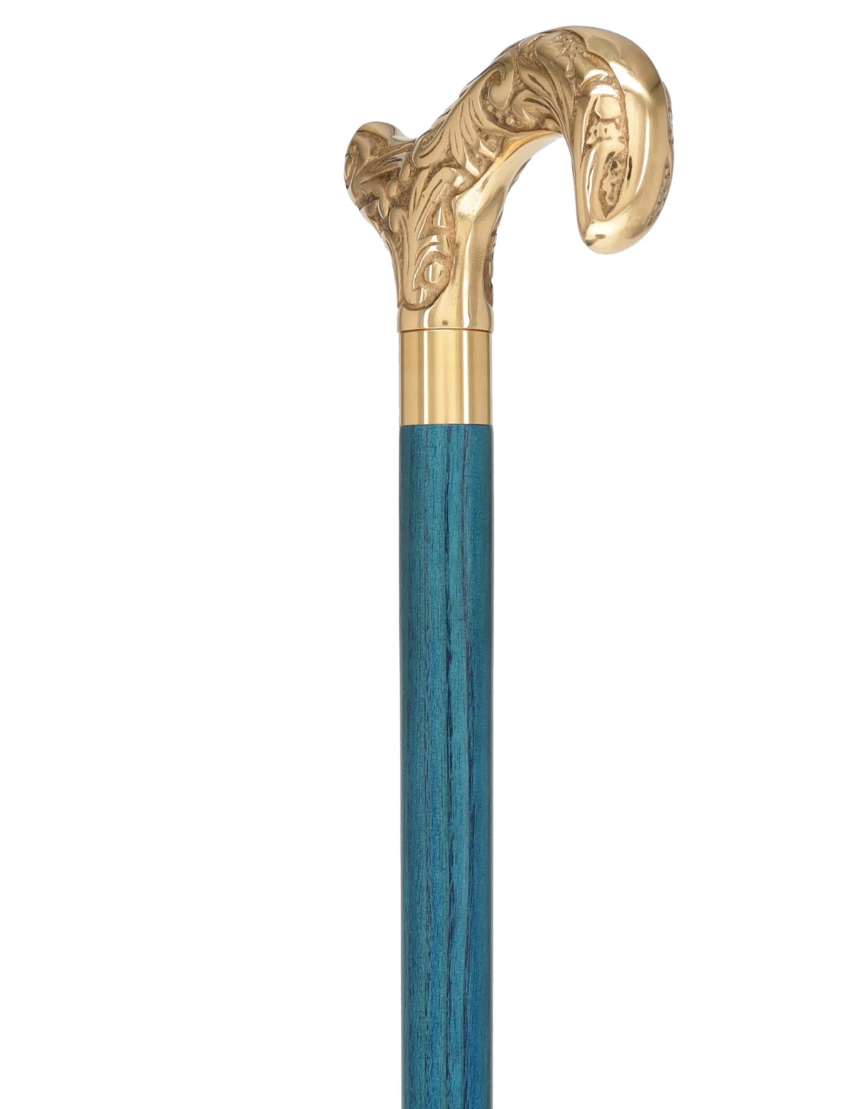 Premium Brass Derby Handle Cane: Stained Custom Color Shaft Brass Walking Canes - Tophatter Daily Deals