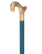 Premium Brass Derby Handle Cane: Stained Custom Color Shaft Brass Walking Canes - Tophatter Daily Deals
