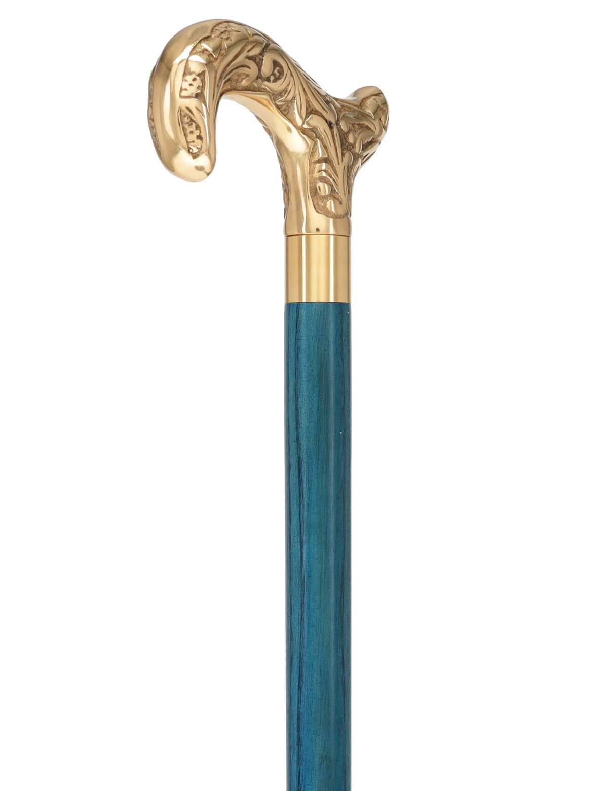 Premium Brass Derby Handle Cane: Stained Custom Color Shaft Brass Walking Canes - Tophatter Daily Deals
